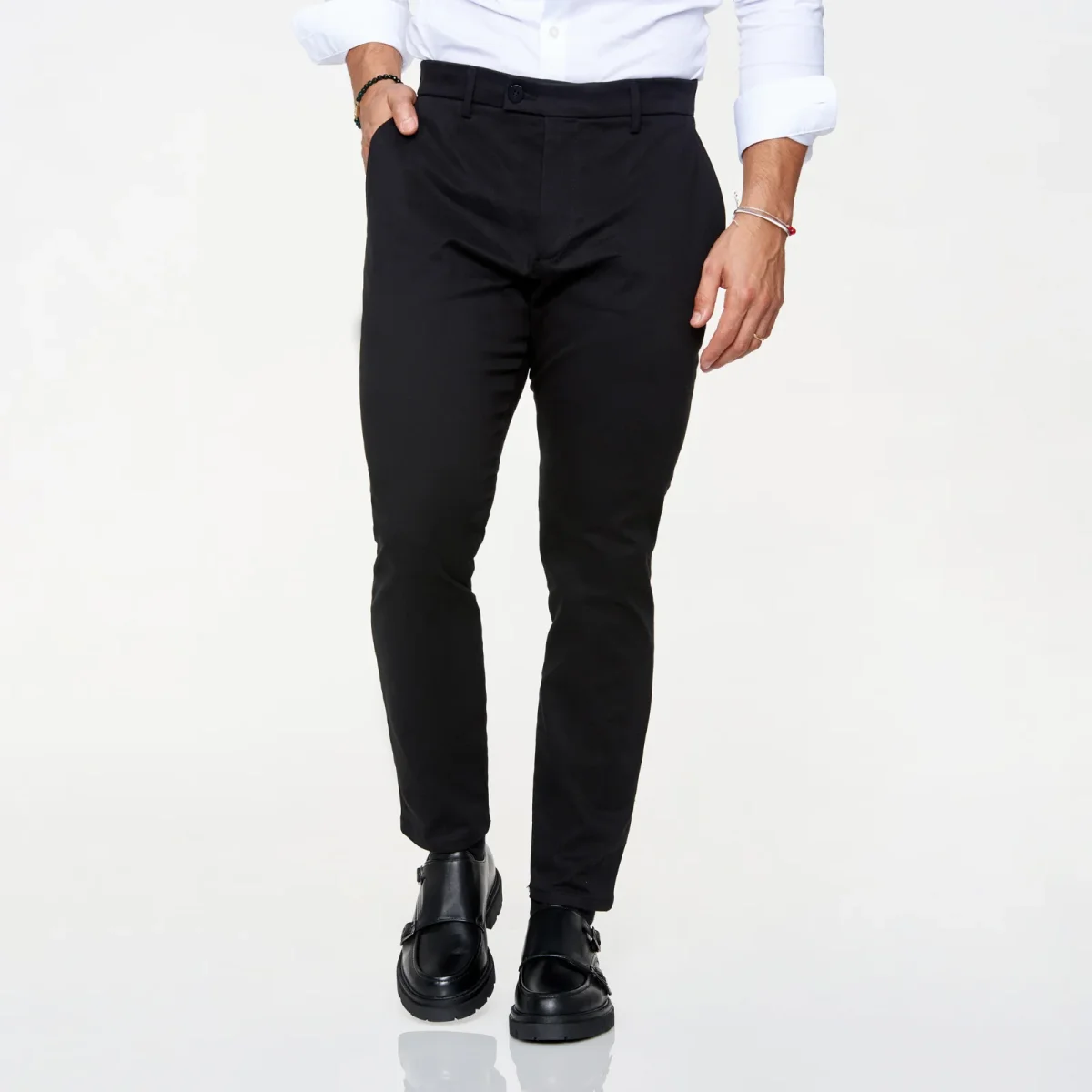 CALÇA CHINO SLIM FIT PRETO ZOLF