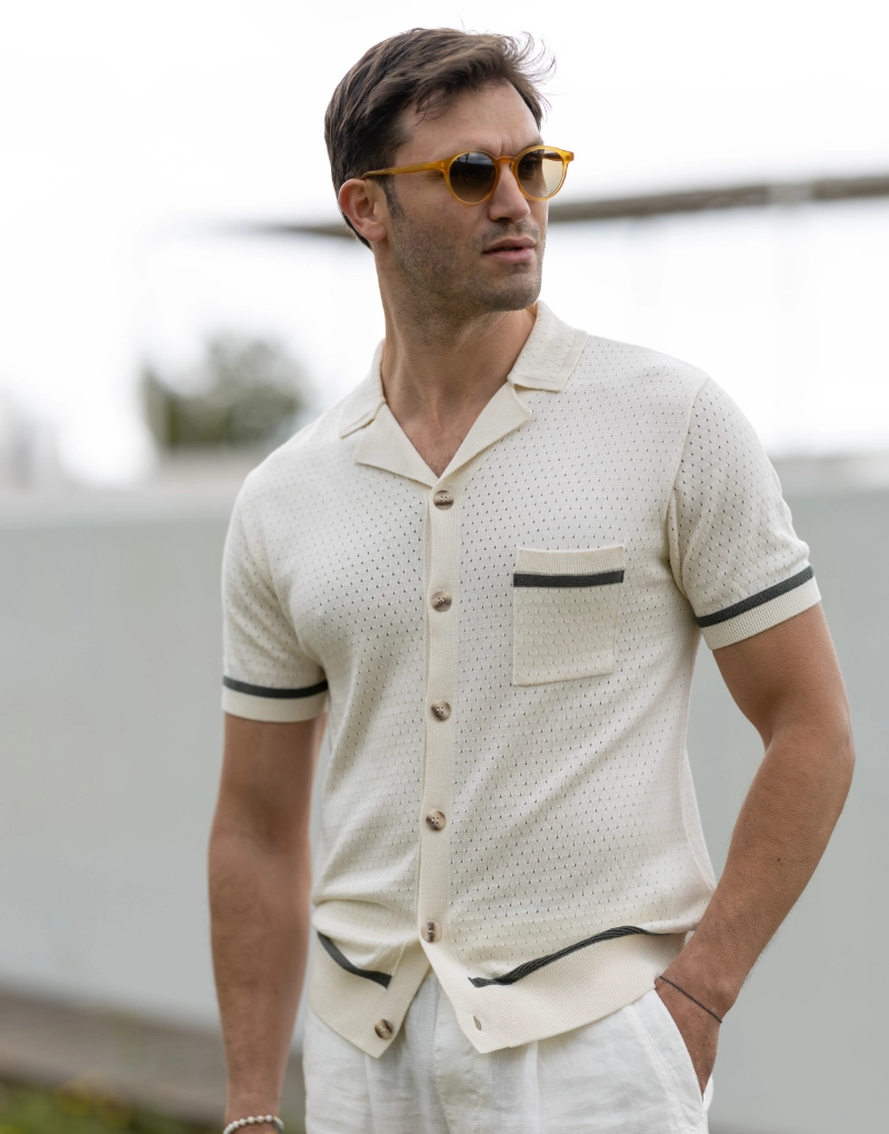 CAMISEIRO TRICOT COM BOLSO CRU ZOLF - Image 2