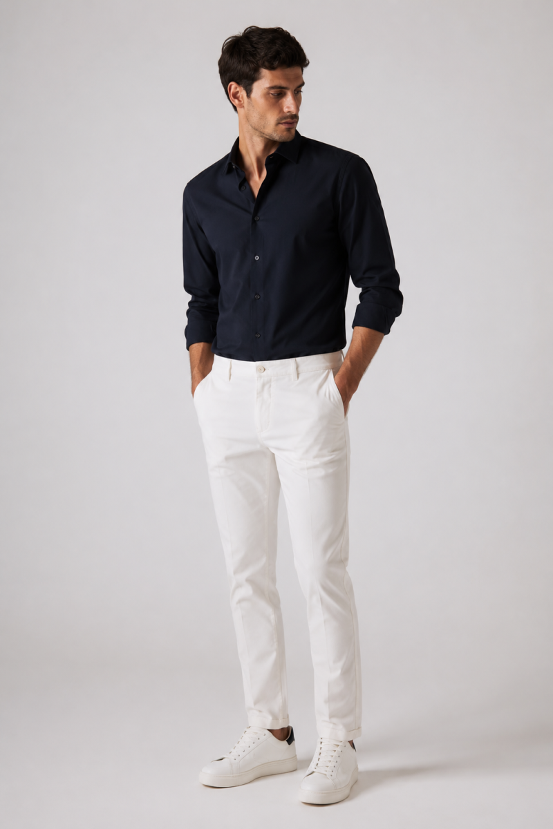 CALÇAS CHINO BRANCAS SLIM FIT ICWEAR - Image 2