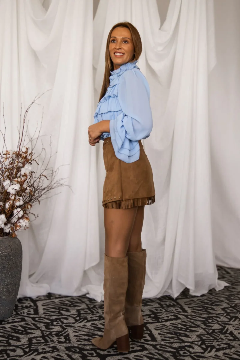 BLUSA AZUL COM FOLHOS - Image 5