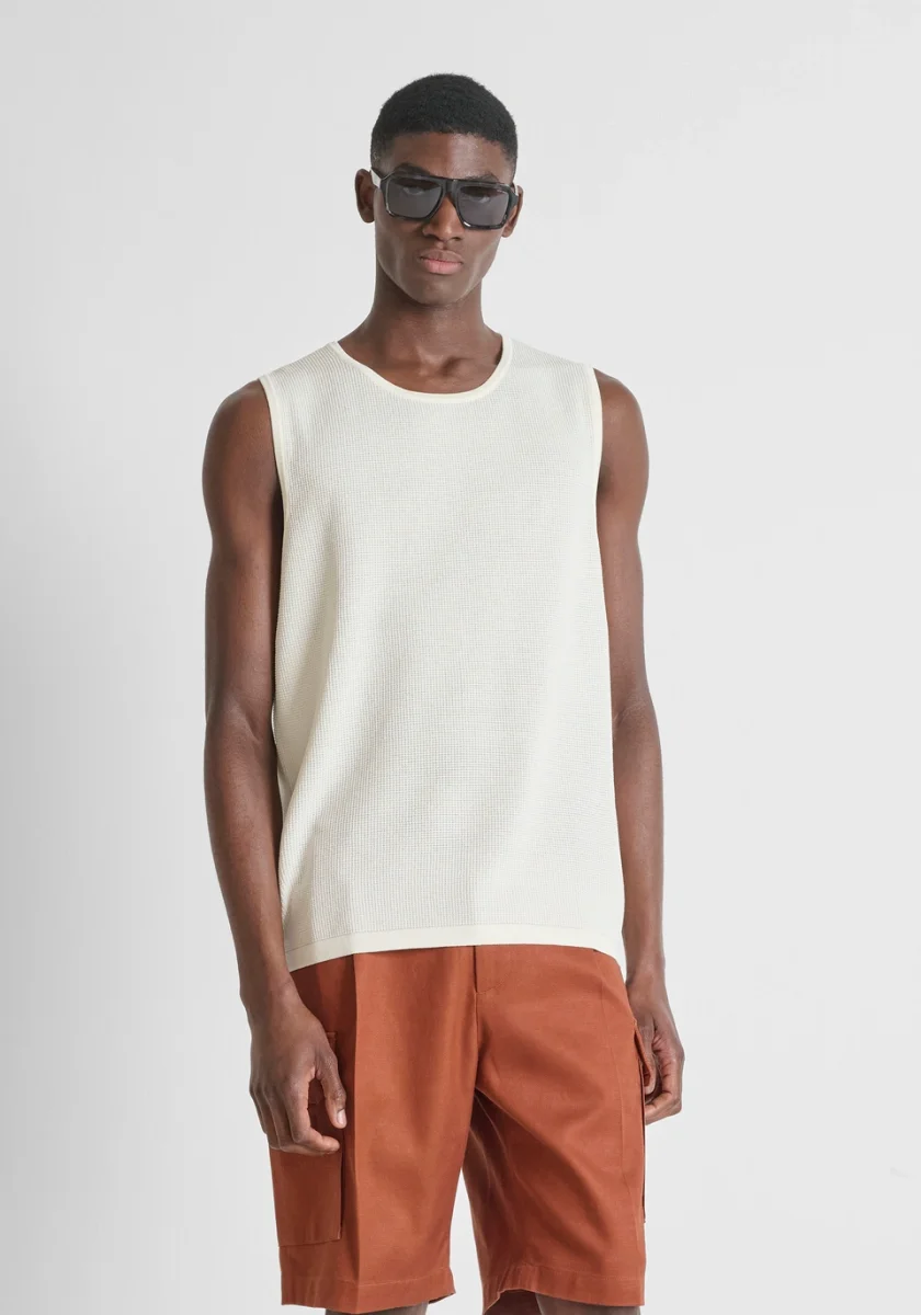 CAMISOLA CAVA CRU EM MALHA TEXTURADA ANTONY MORATO