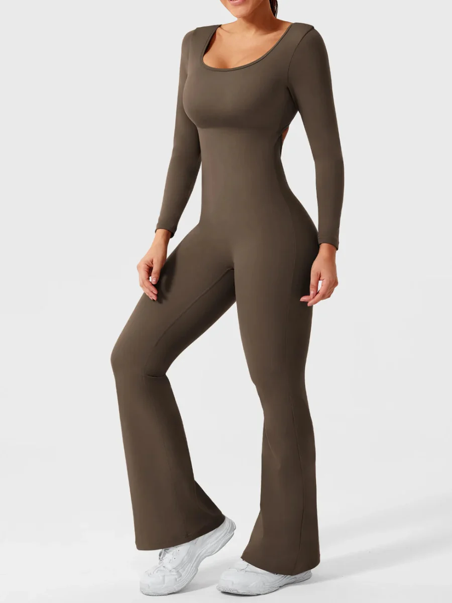 ELVIA™ Long Sleeve Flare Jumpsuit - Image 5