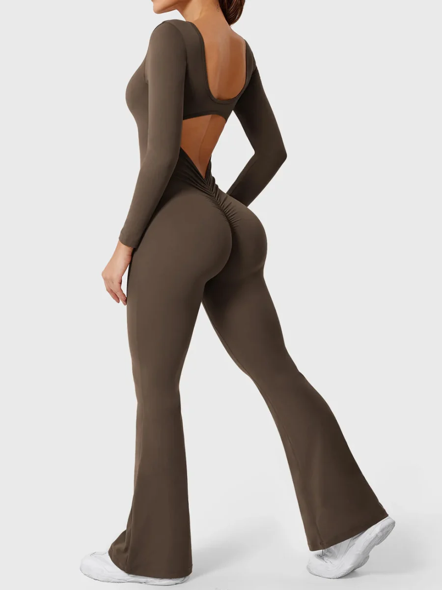 ELVIA™ Long Sleeve Flare Jumpsuit