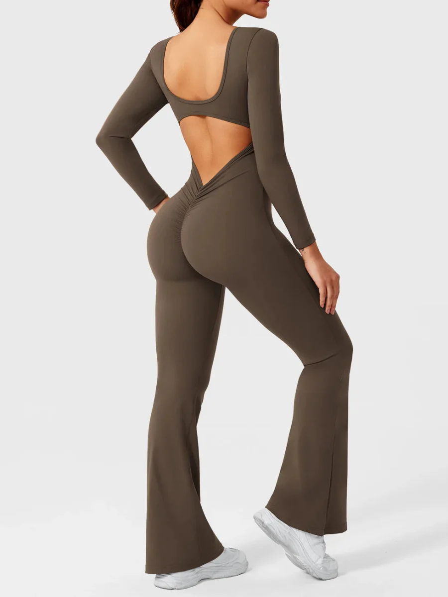 ELVIA™ Long Sleeve Flare Jumpsuit - Image 6