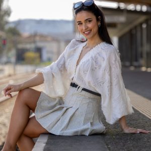 BLUSA BEGE DECOTE V PONTO CHIC