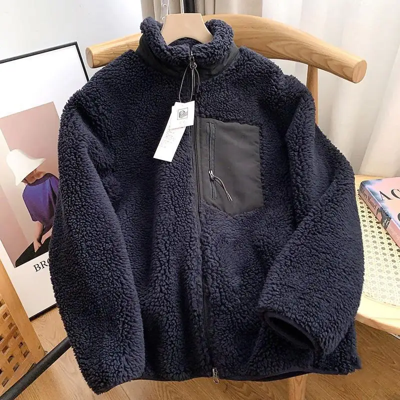 Veste Femme Teddy Sherpa Zippée Col Montant Hiver Casual Oversize - Image 4