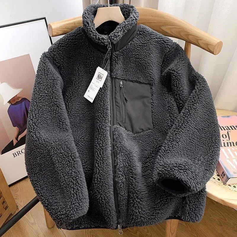 Veste Femme Teddy Sherpa Zippée Col Montant Hiver Casual Oversize - Image 6