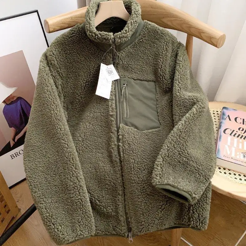 Veste Femme Teddy Sherpa Zippée Col Montant Hiver Casual Oversize - Image 7